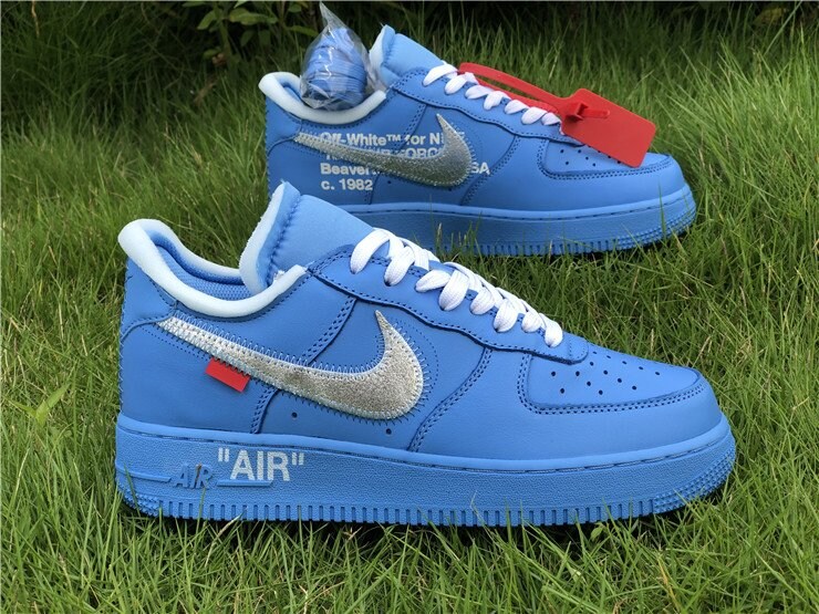 Off white nike air force 1 blue best sale