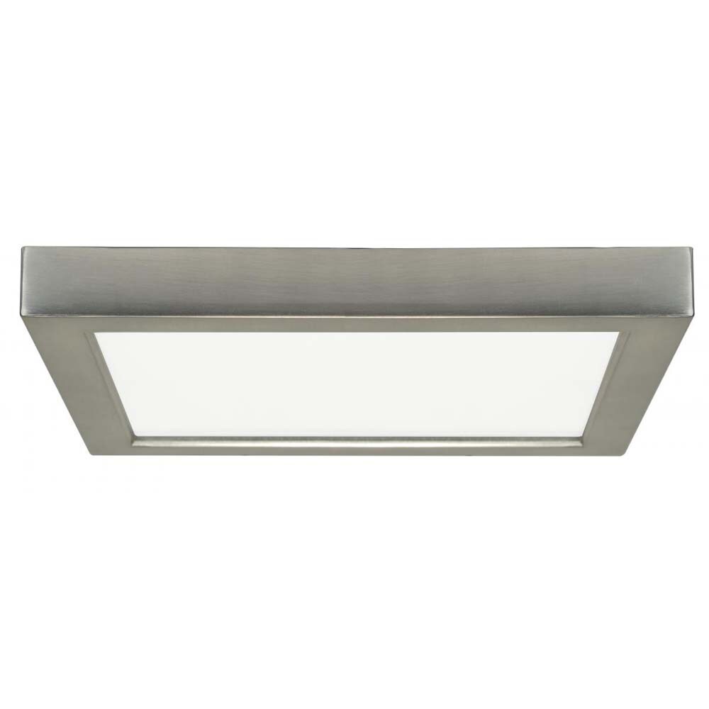 18.5w 9-in Flush Mount LED Fixture 2700K Square Shape Brushed Nickel Finish 120v