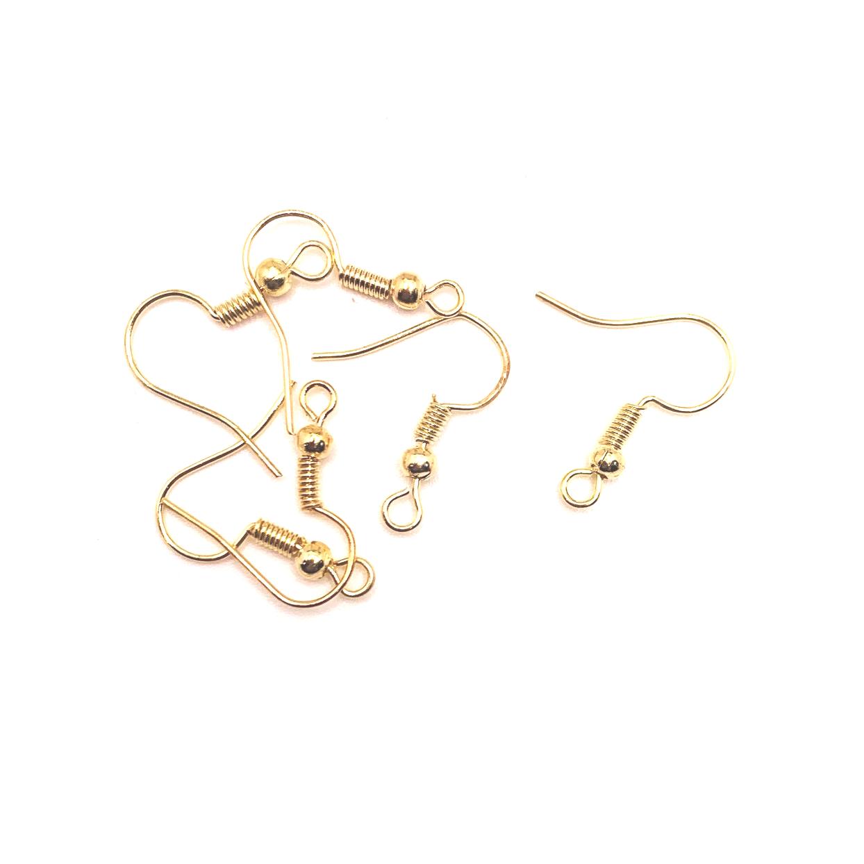 100 or 500 Pieces: KC Gold / Light Gold Plated Fish Hook Earring