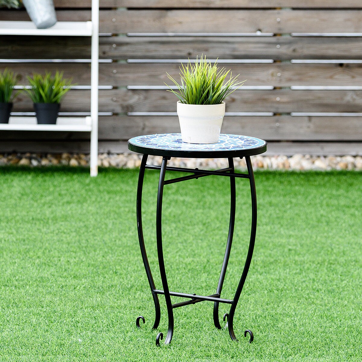 Costway Pineapple Outdoor Indoor Accent Table Plant Stand Scheme Garden Steel