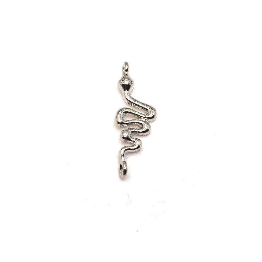 4 or 20 Pieces: Silver Snake Connector Charms