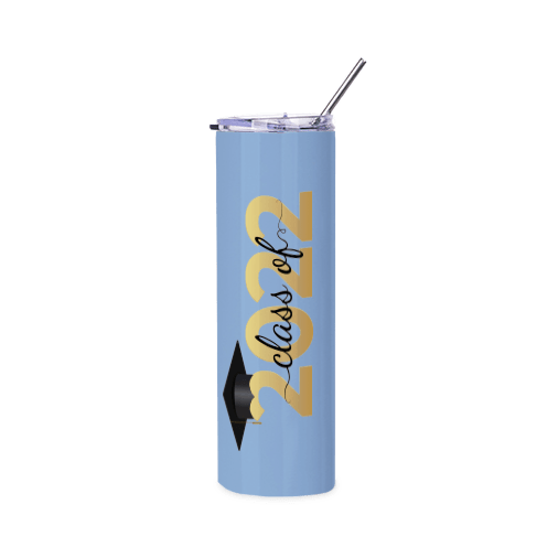 30oz Straight Stainless Steel Tumbler with Straw &#x26; Lid (White)