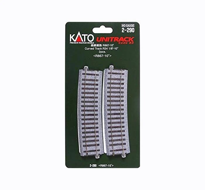 Kato  HO-Scale H R867 -10  Curve Track (2 ea)    34 1/8&#x22;-10 degree) Train Track