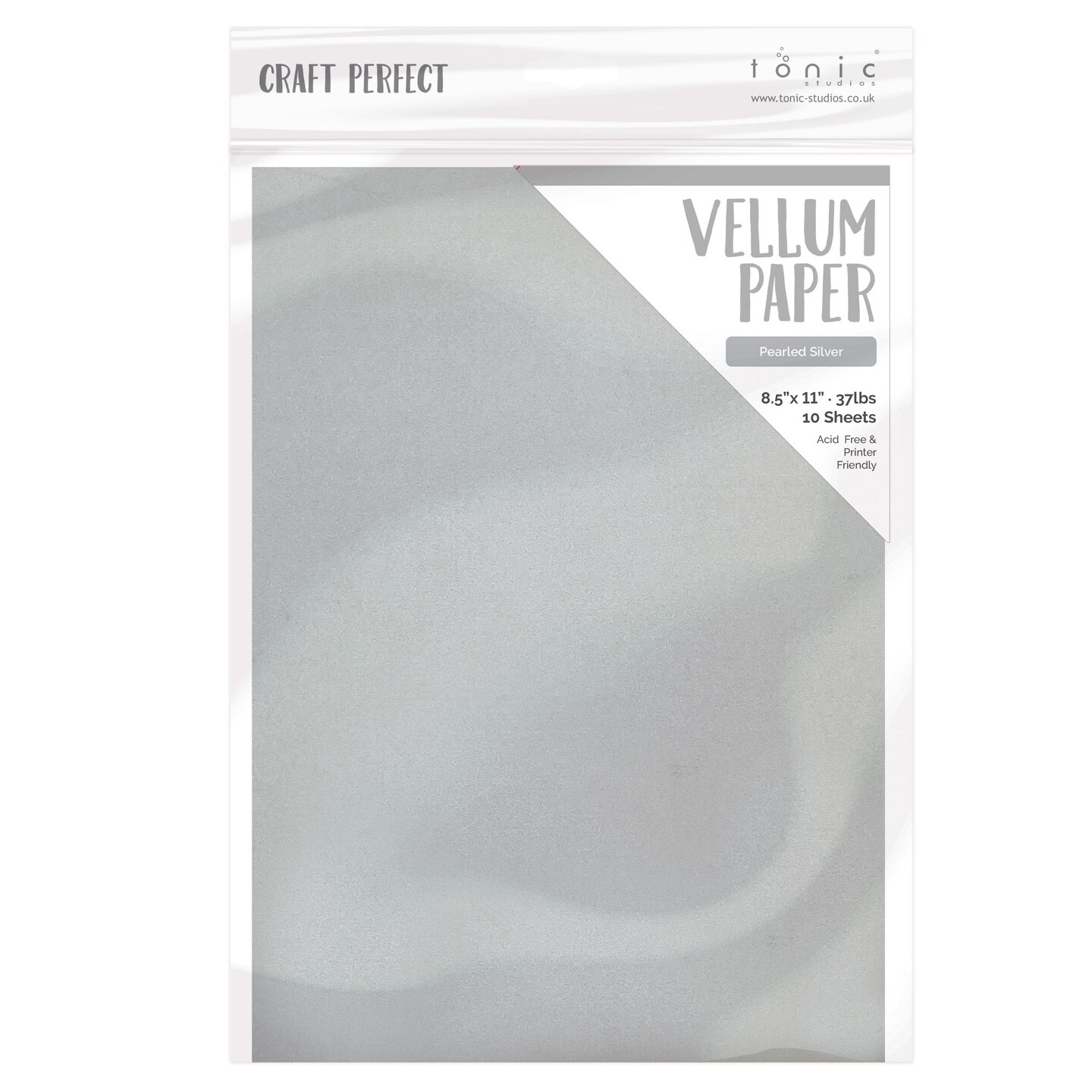 Craft Perfect Vellum Paper 8.5&#x22;X11&#x22; 10/Pkg-Pearled Silver