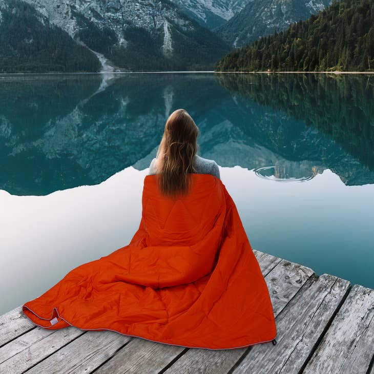 Outdoor Water-proof Picnic Blanket//Orange