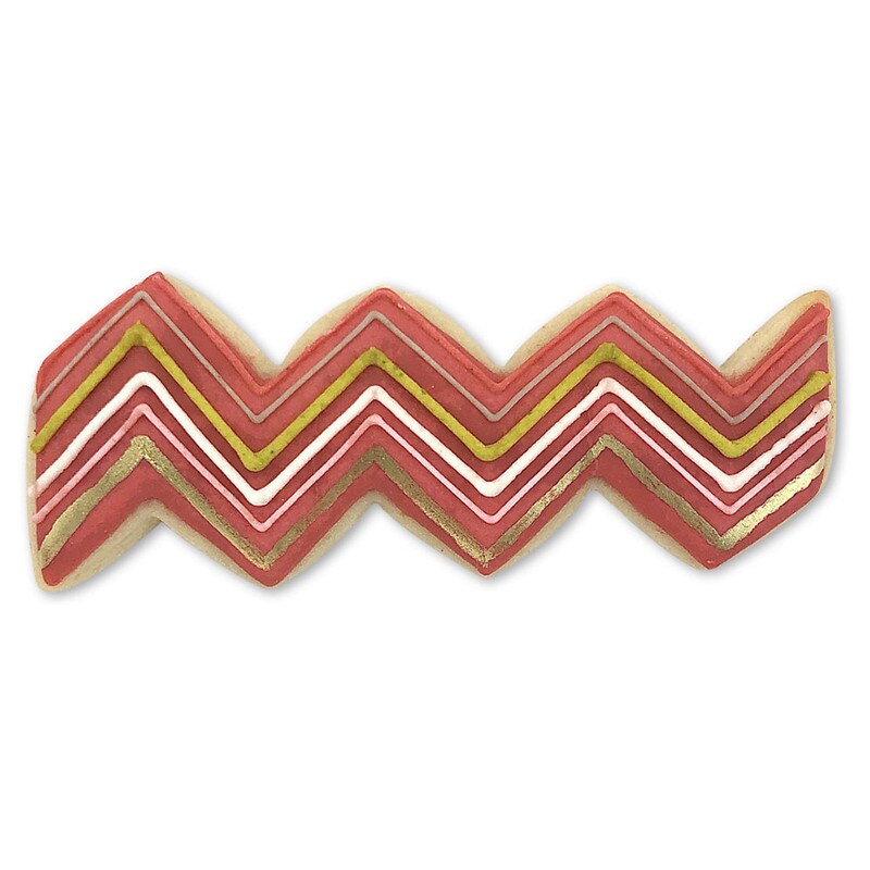 Chevron Cookie Cutter 4 1/8 in, CookieCutter.com, Tin Plated Steel, Handmade in the USA