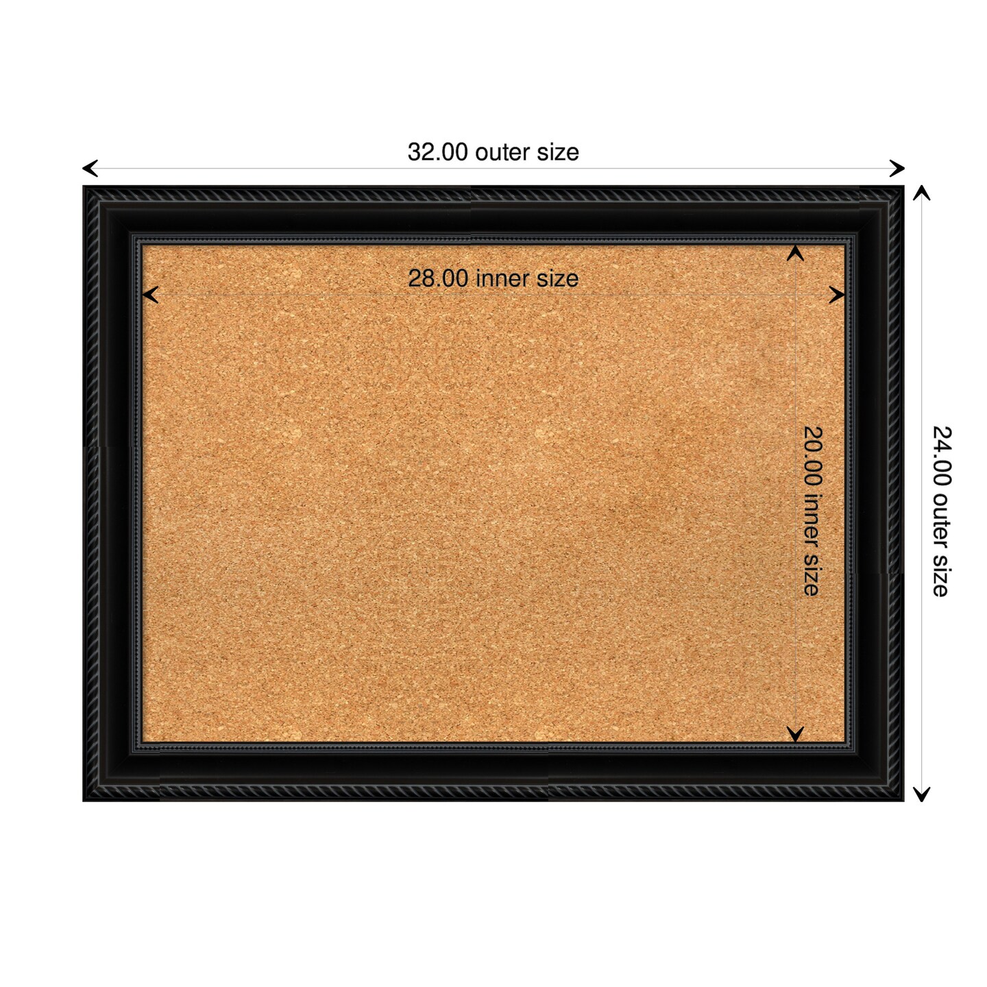 Corded Framed Corkboard, Natural Cork