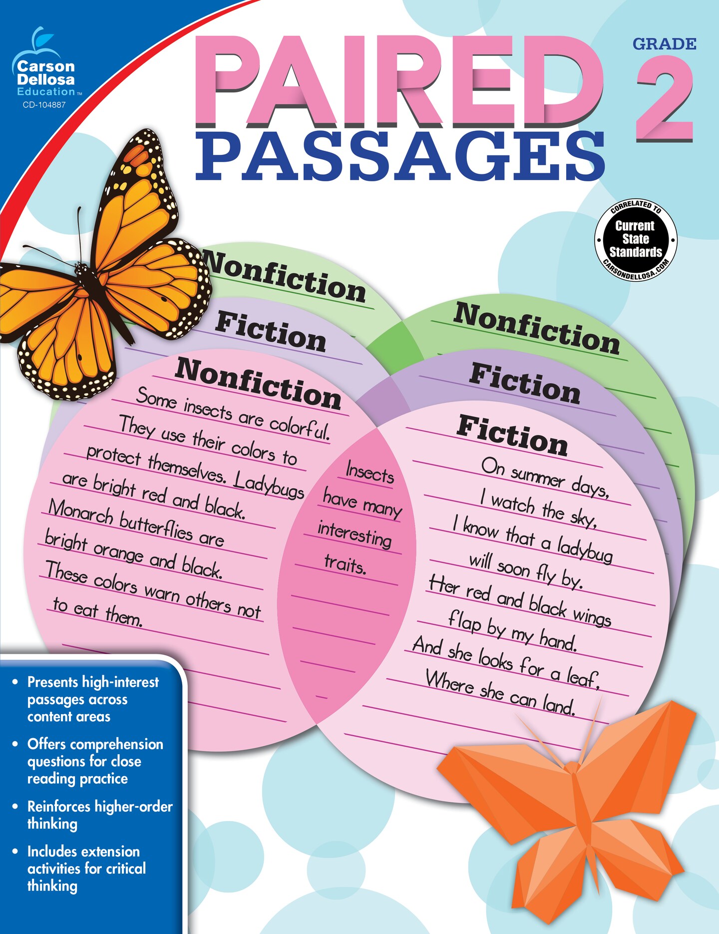 Carson Dellosa Paired Passages, Grade 2 Workbook