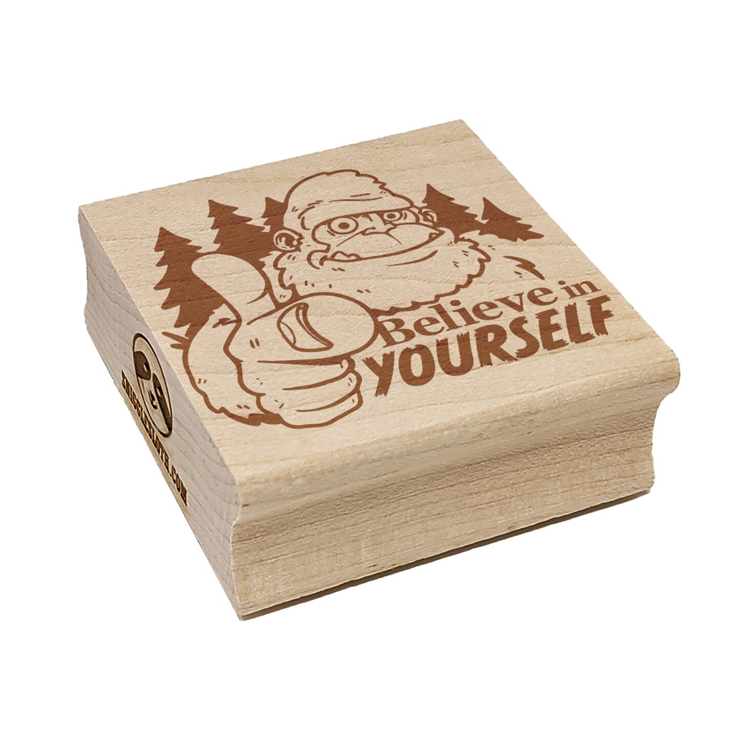 Believe in Yourself Bigfoot Sasquatch Square Rubber Stamp for Stamping Crafting