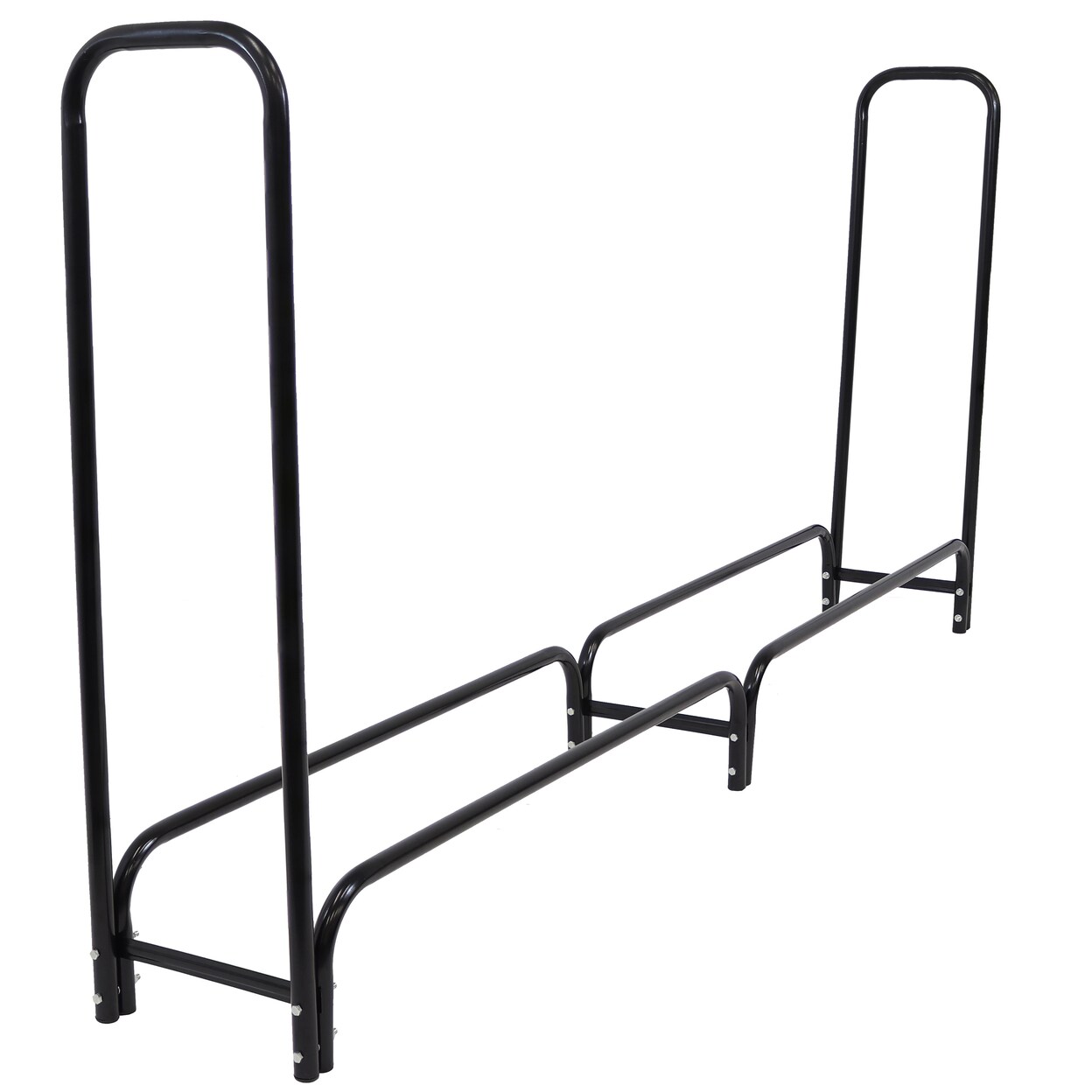 Sunnydaze 8 Ft Steel Indoor And Outdoor Firewood Log Rack - Black