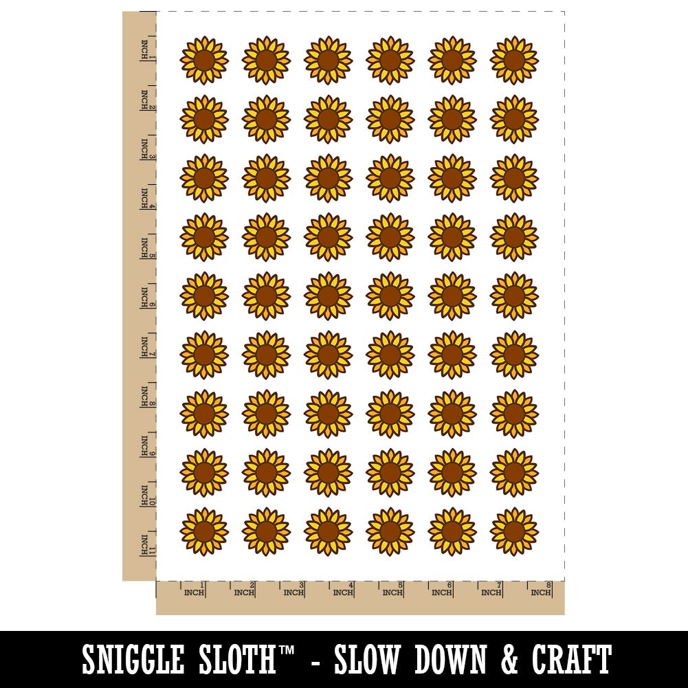 Summer Sunflower Temporary Tattoo Water Resistant Fake Body Art Set Collection (1 Sheet)