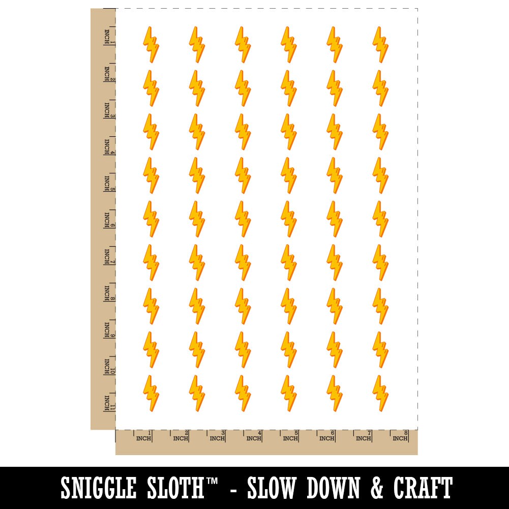 Quirky Lightning Bolt Temporary Tattoo Water Resistant Fake Body Art Set Collection (1 Sheet)
