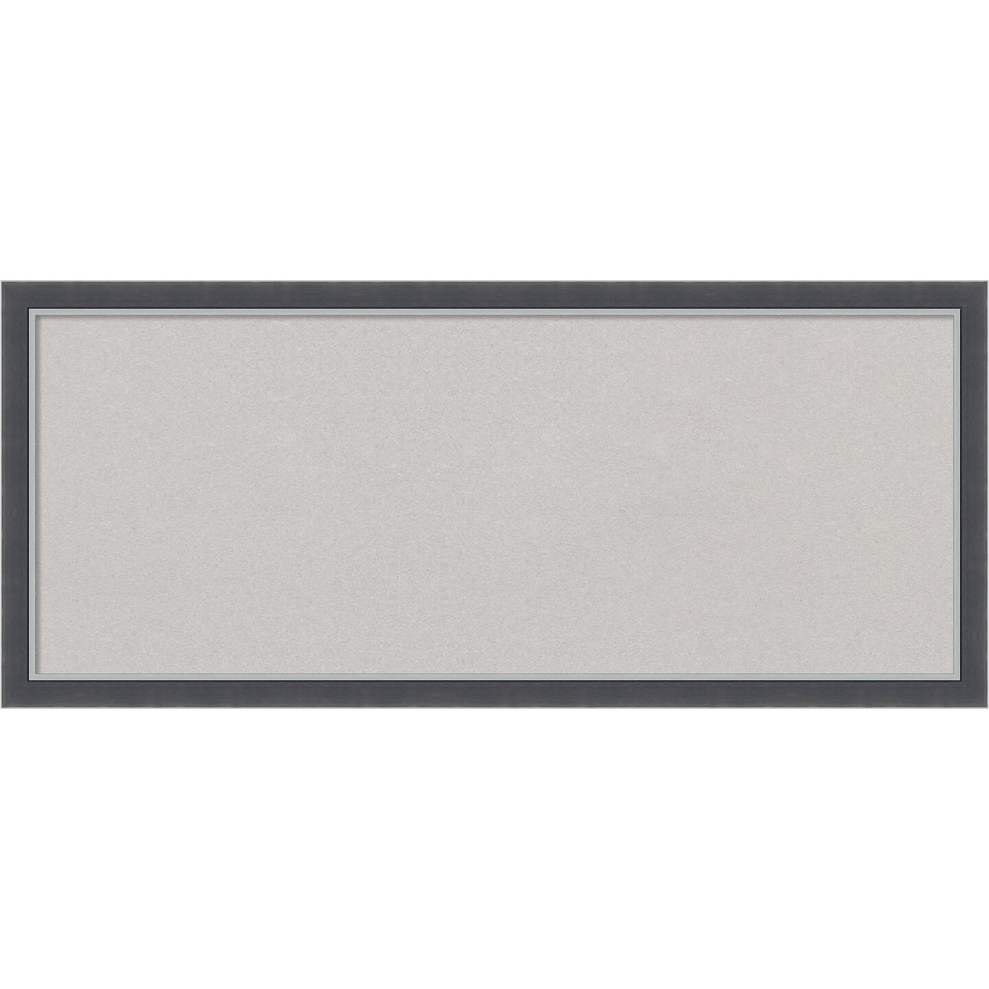 Eva Black Silver Thin Framed Corkboard, Grey Cork