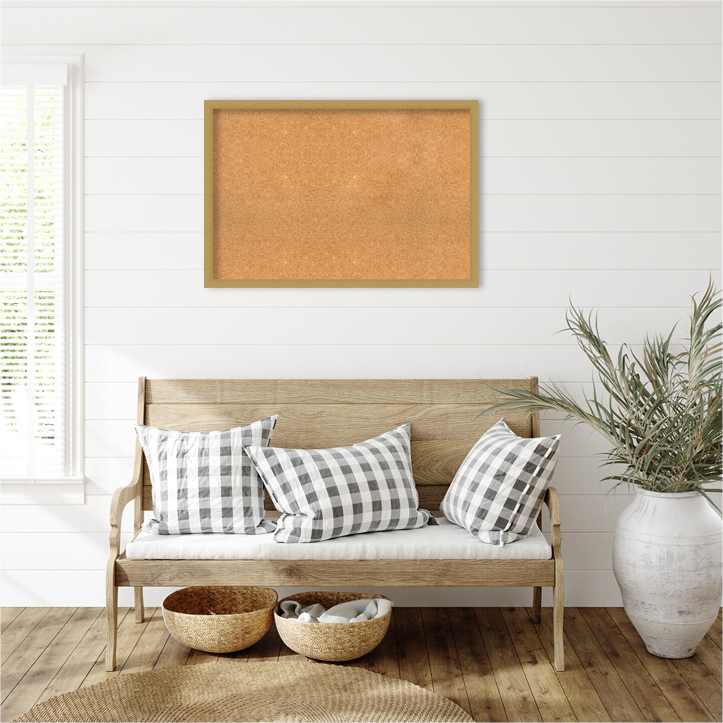 Grace Narrow Framed Corkboard, Natural Cork