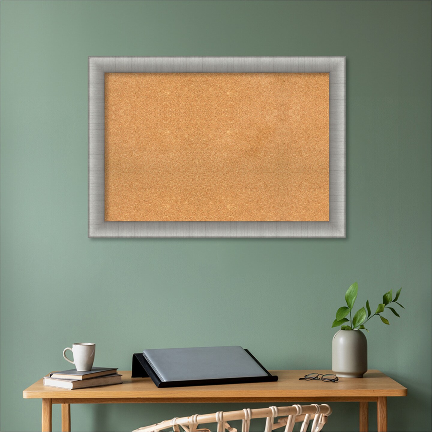 Elegant Framed Corkboard, Natural Cork