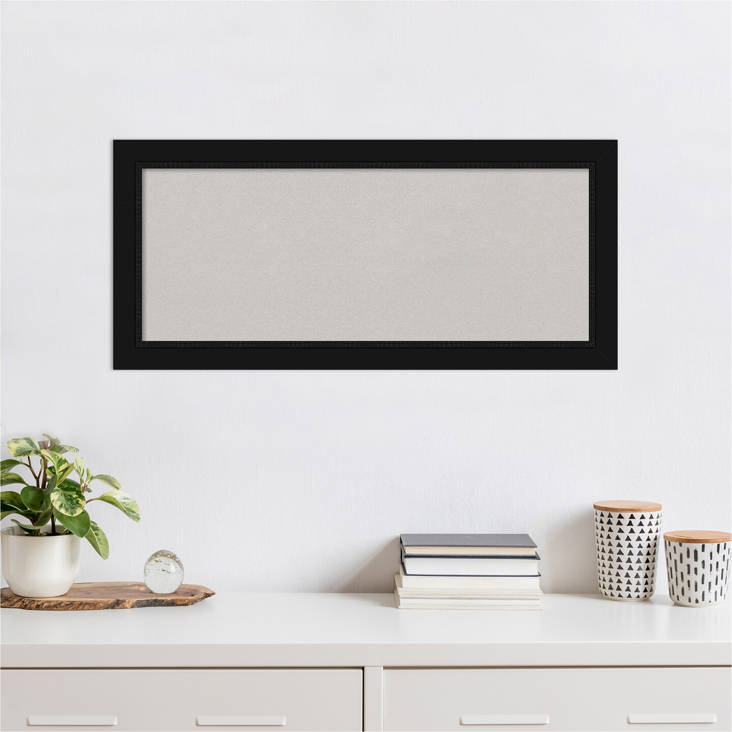 Avon Black Framed Corkboard, Grey Cork