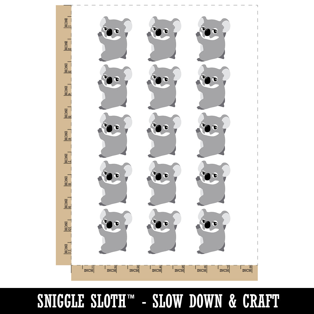 Clingy Koala Baby Temporary Tattoo Water Resistant Fake Body Art Set Collection (1 Sheet)