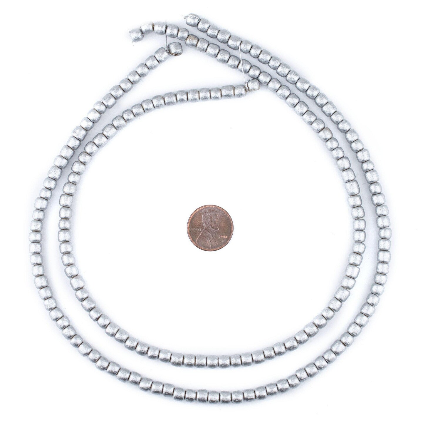 The Bead Chest Silver Nugget Natural Wood Beads (5mm): Organic Eco-Friendly Wooden Bead Strand for DIY Jewelry, Crafts, Necklace and Bracelet Making