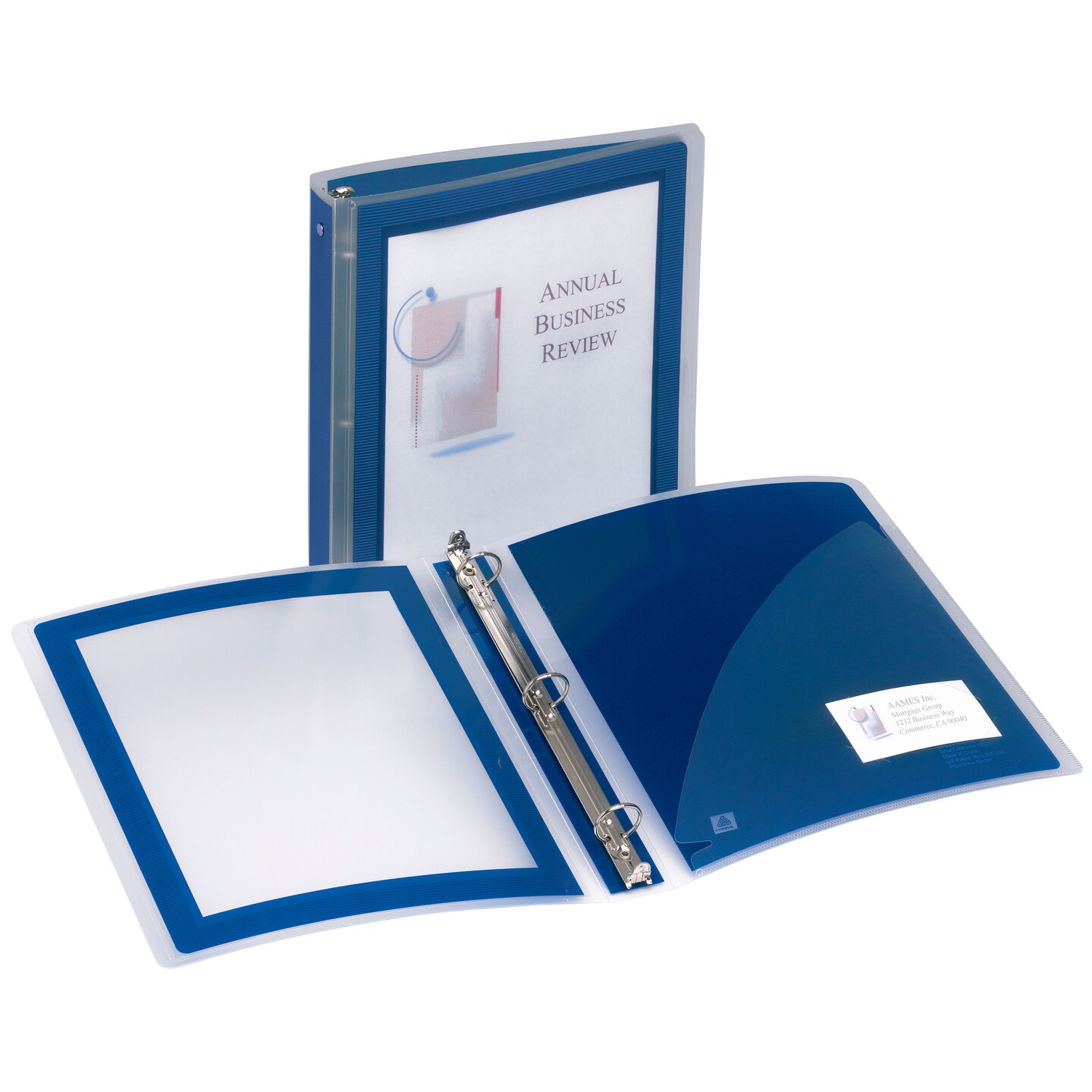 Avery Flexi-View 3 Ring Binder, 1.5" Round Rings, 1 Navy Blue Binder (17638)