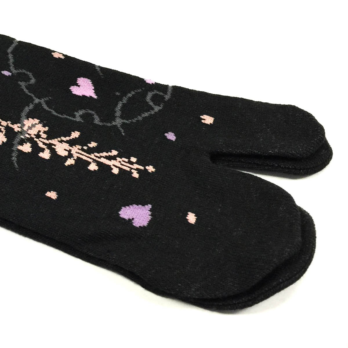 Wrapables Tabi Flip-Flop Socks (Set of 3), Romantic Floral, Pink Black, Blue