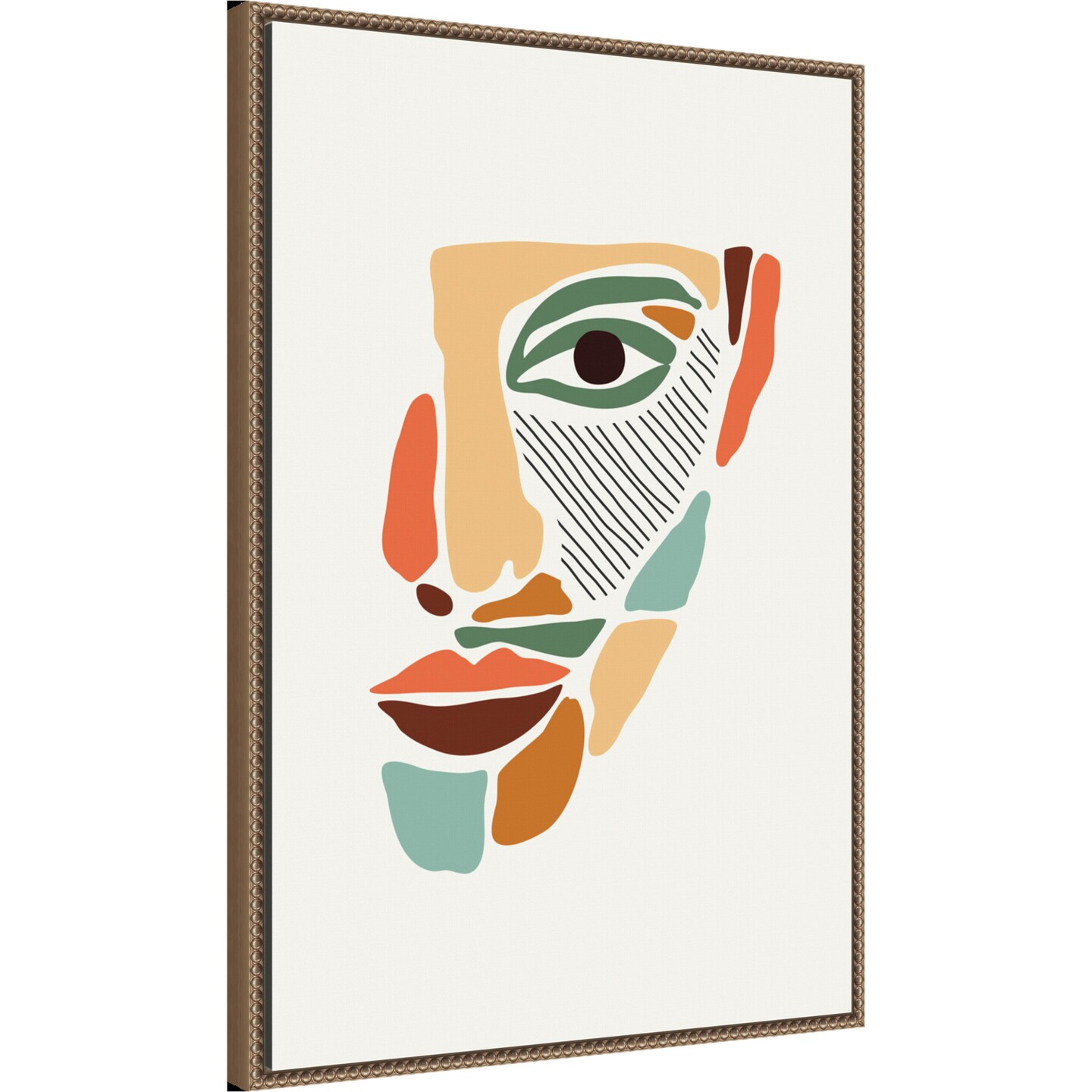 Color Abstract Faces #2 by Jay Stanley Framed Canvas Wall Art