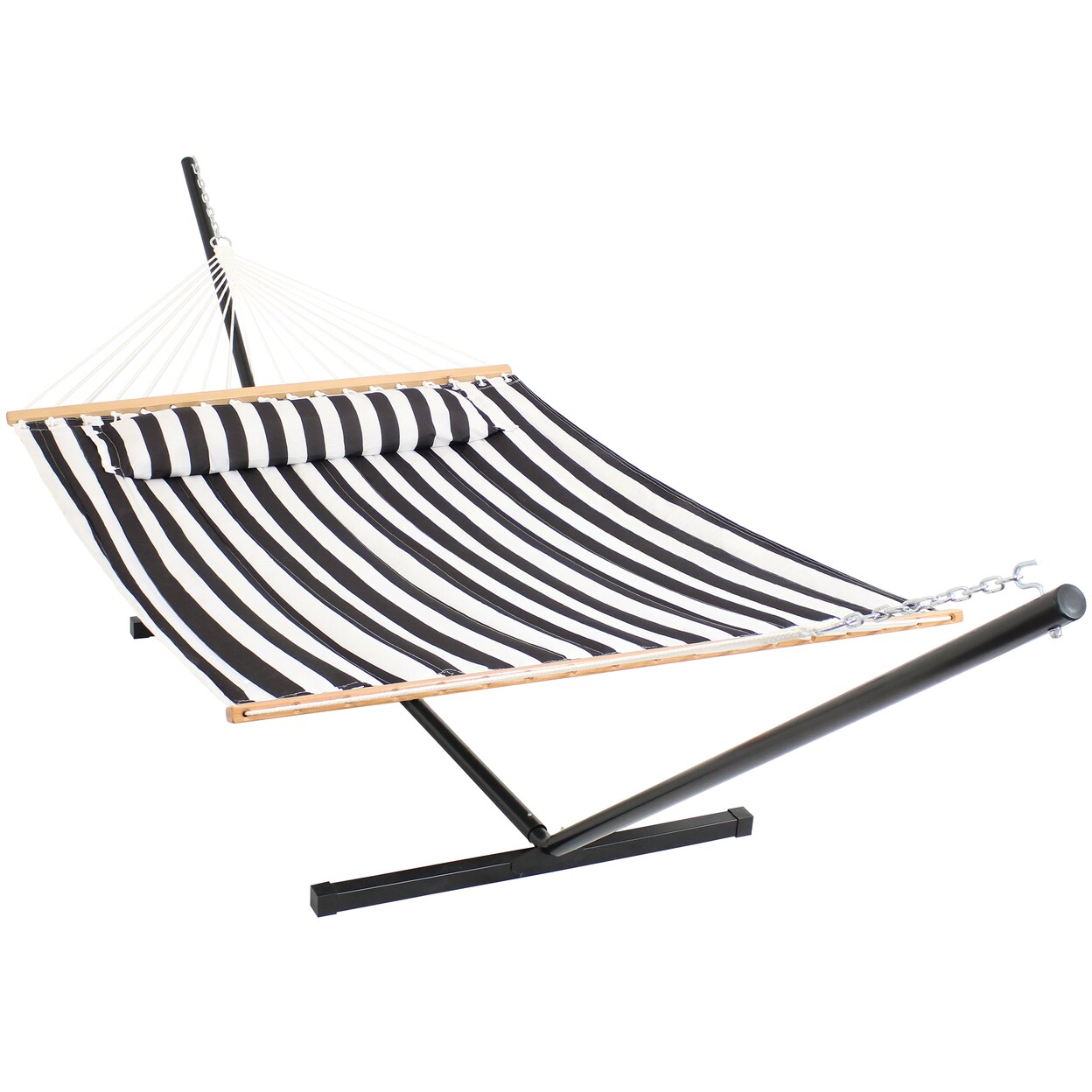 hamachan_dayo　0331 Sunnydaze 2-Person Quilted Fabric Hammock With Steel Stand