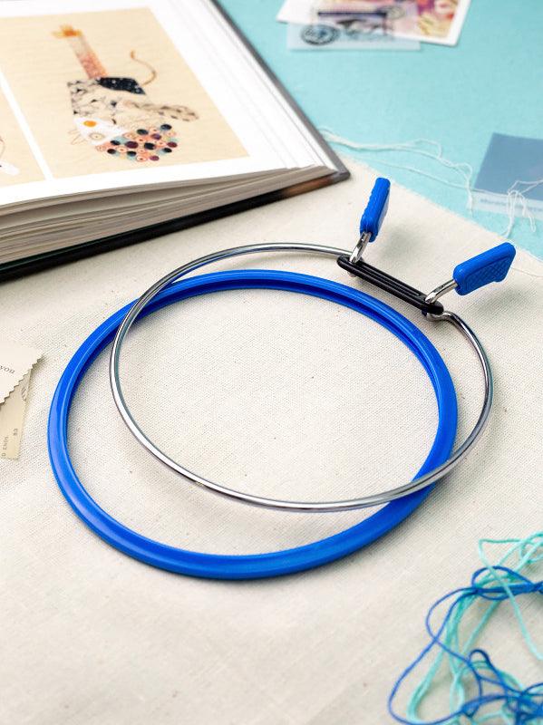 Large Spring Metal Embroidery Hoop Nurge 160-1 Deep Blue
