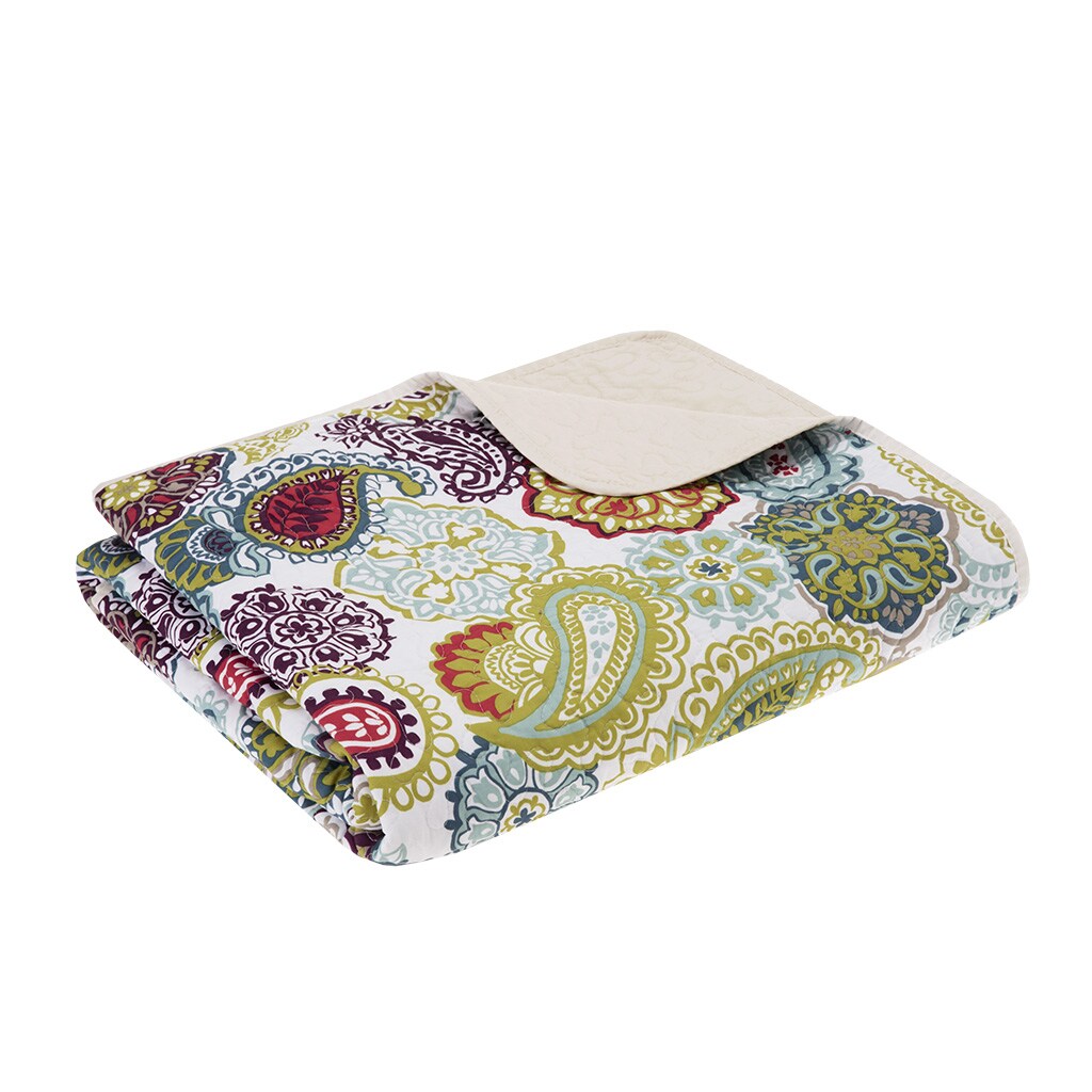 Gracie Mills   Rhydian Paisley Print Quilted Throw Blanket - GRACE-6168
