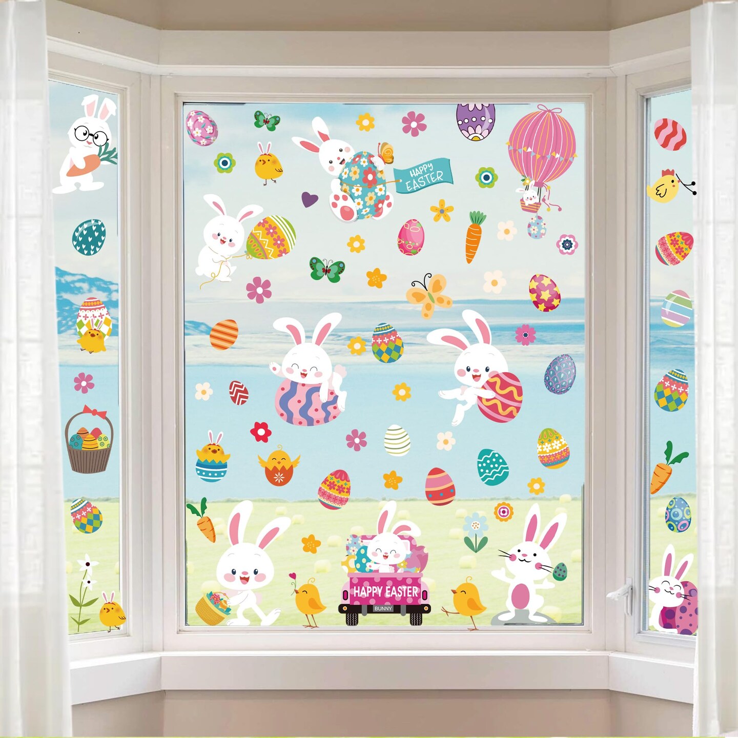Easter Window Clings Decorations for Glass Window Stickers Decal