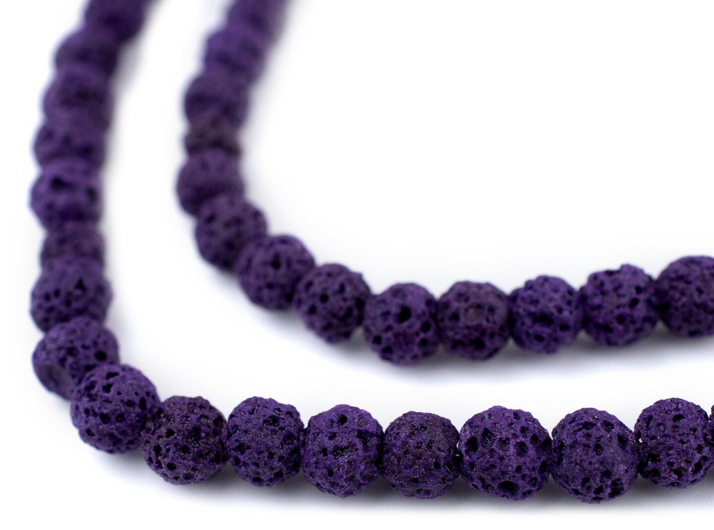 TheBeadChest Purple Volcanic Lava Beads (6mm)