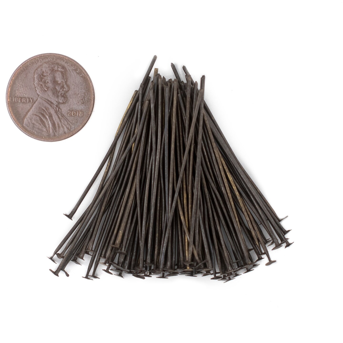 TheBeadChest Antiqued Brass 21 Gauge 1.5 Inch Head Pins (Approx 100 pieces)
