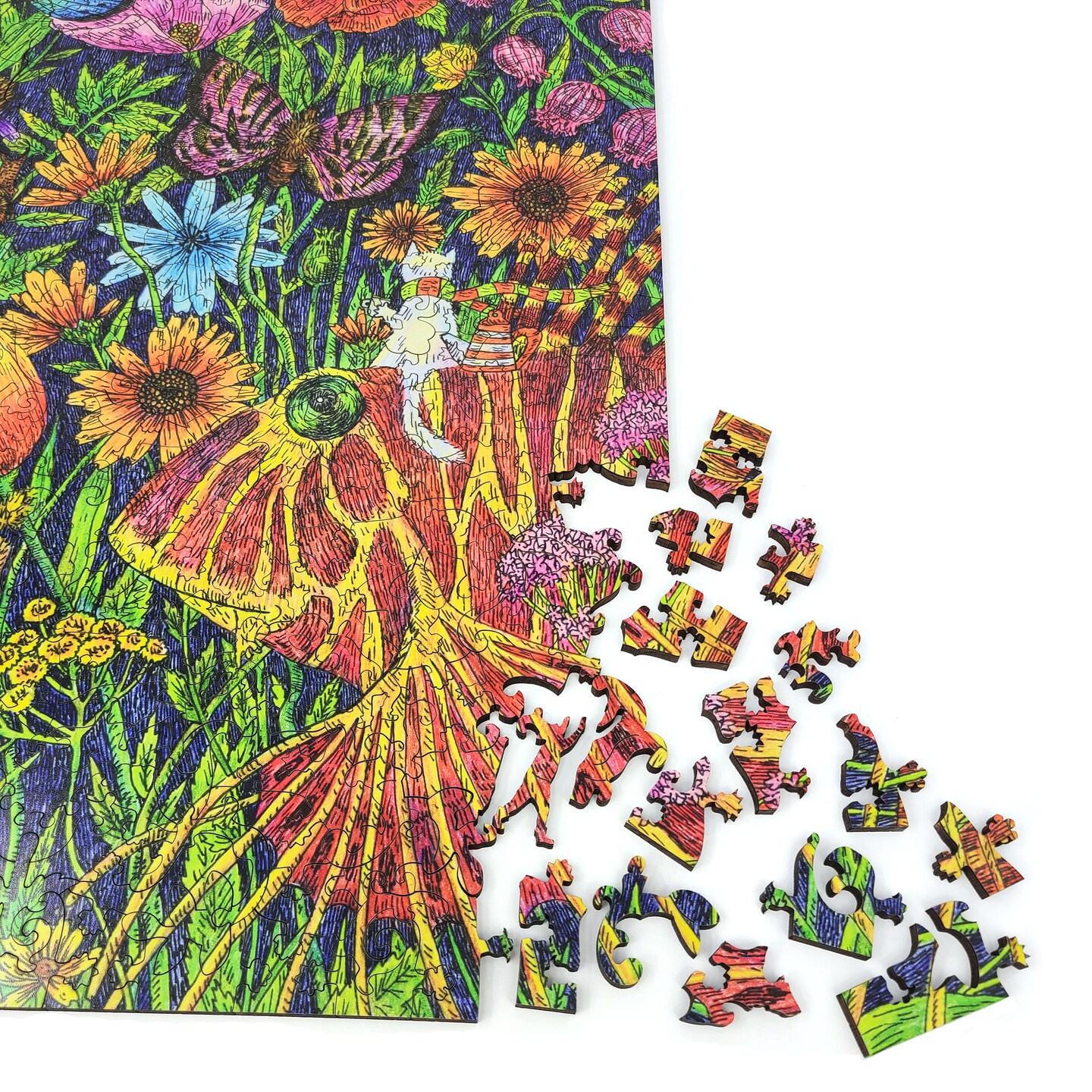 Wooden Jigsaw Puzzles for Adults - Uniquely Shaped Pieces - made