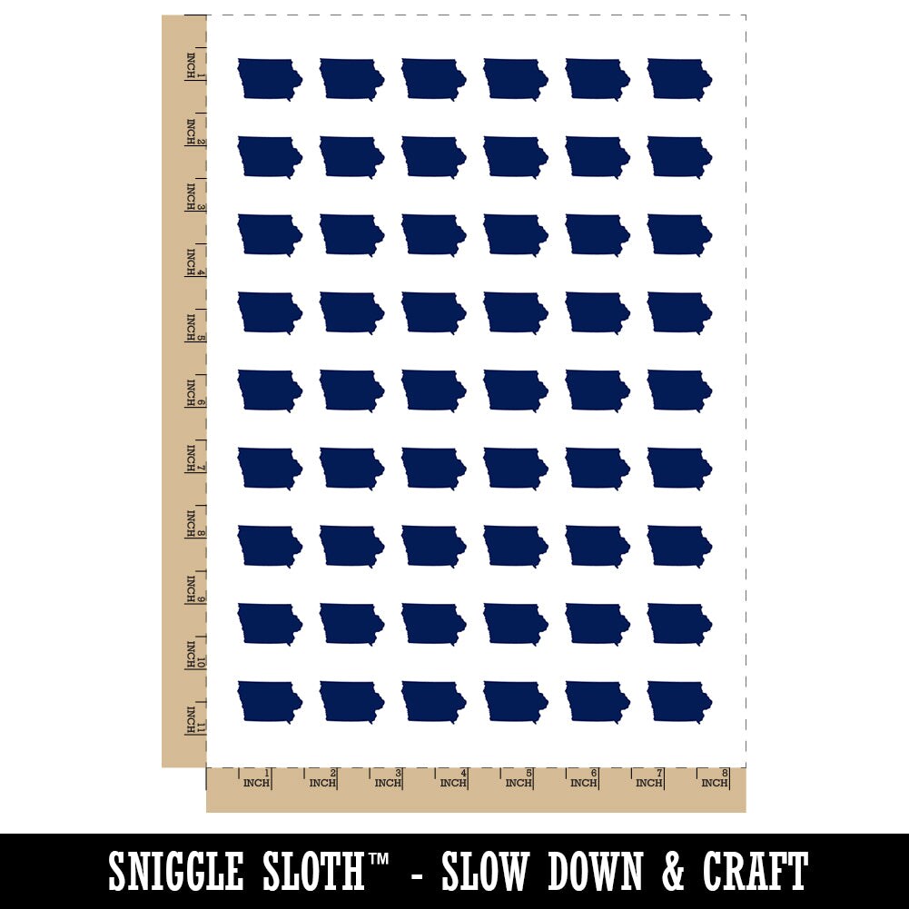 Iowa State Silhouette Temporary Tattoo Water Resistant Fake Body Art Set Collection (1 Sheet)