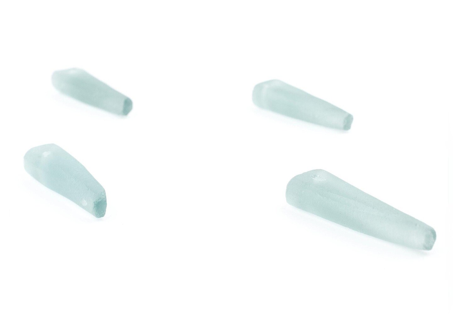 TheBeadChest Tooth Sea Glass Pendants, Frosted Matte Eco-Friendly Translucent Recycled Glass Charms for Jewelry & Necklace Making