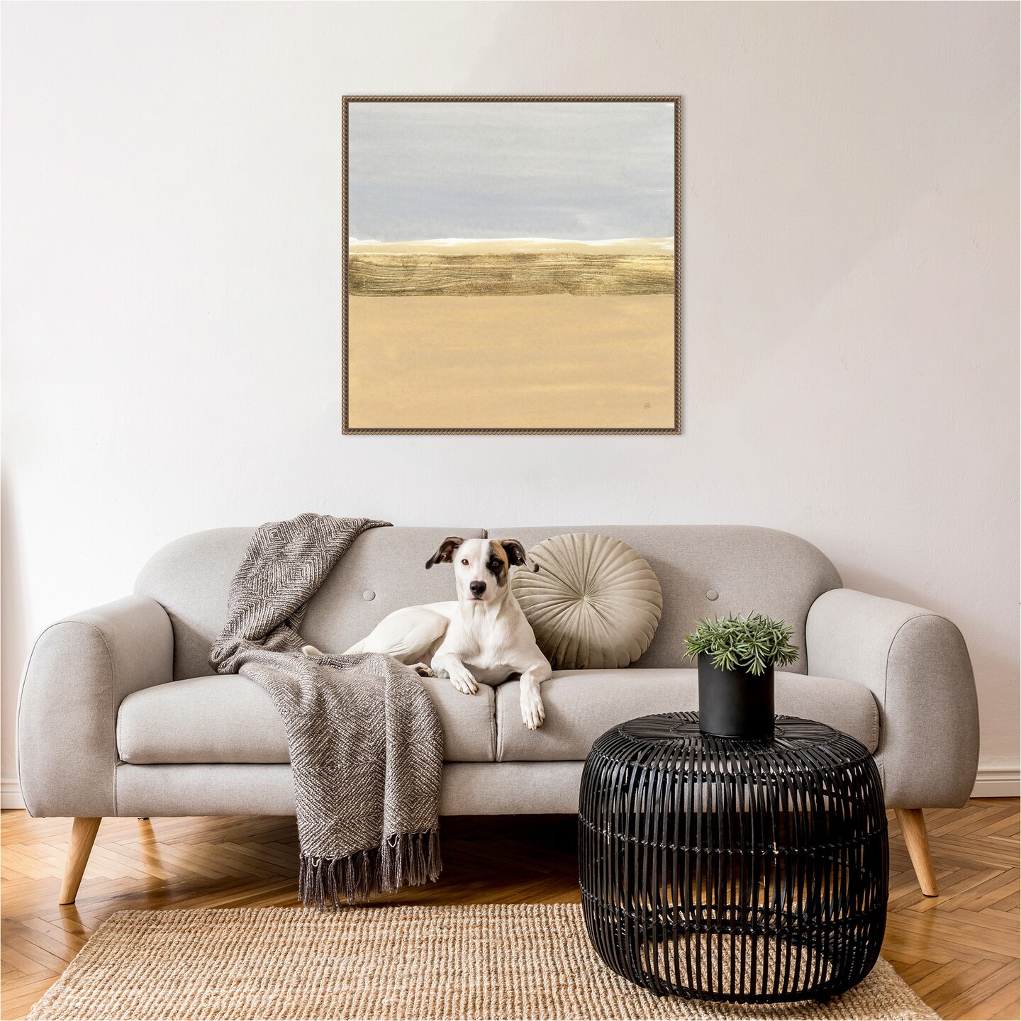 Gold Strips IV by Chris Paschke Framed Canvas Wall Art