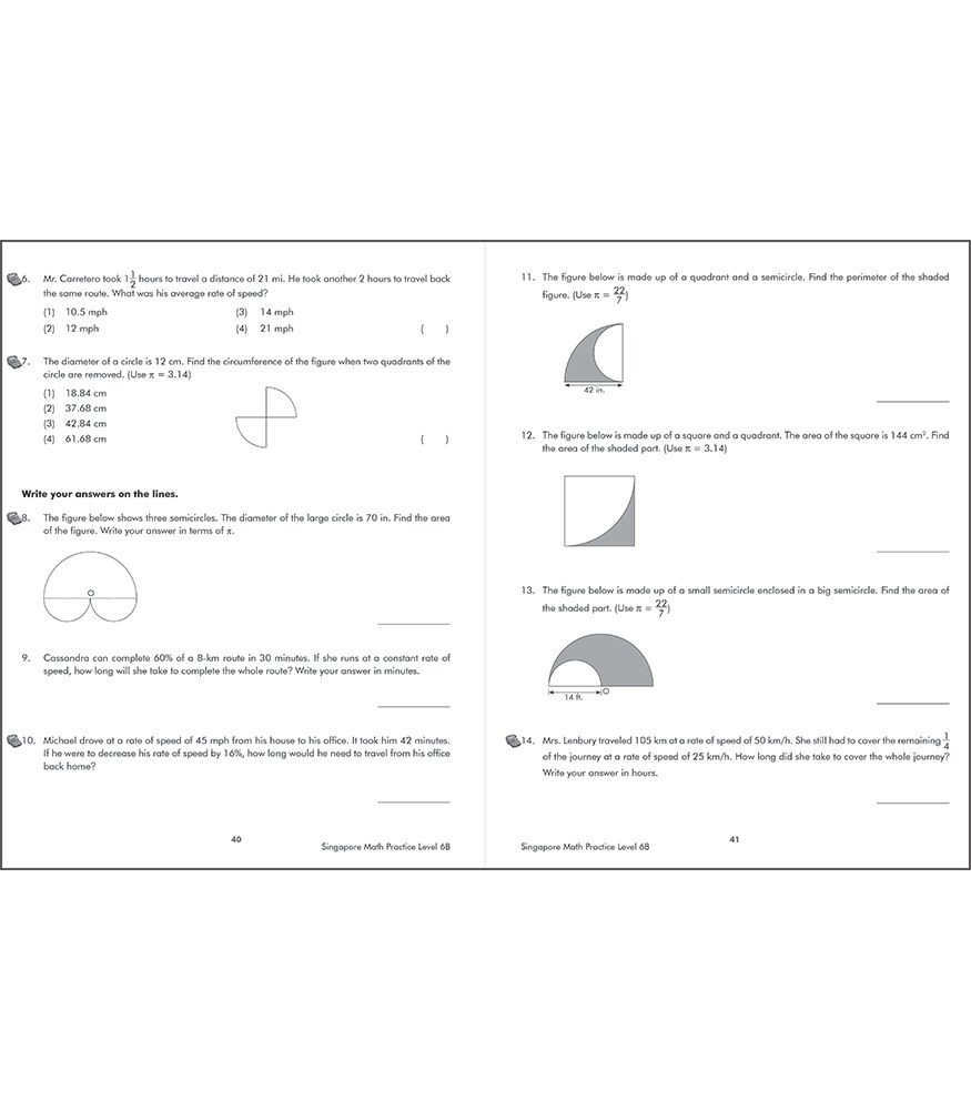 Singapore Math &#x2013; Level 6B Math Practice Workbook for 7th Grade, Paperback, Ages 12&#x2013;13 with Answer Key