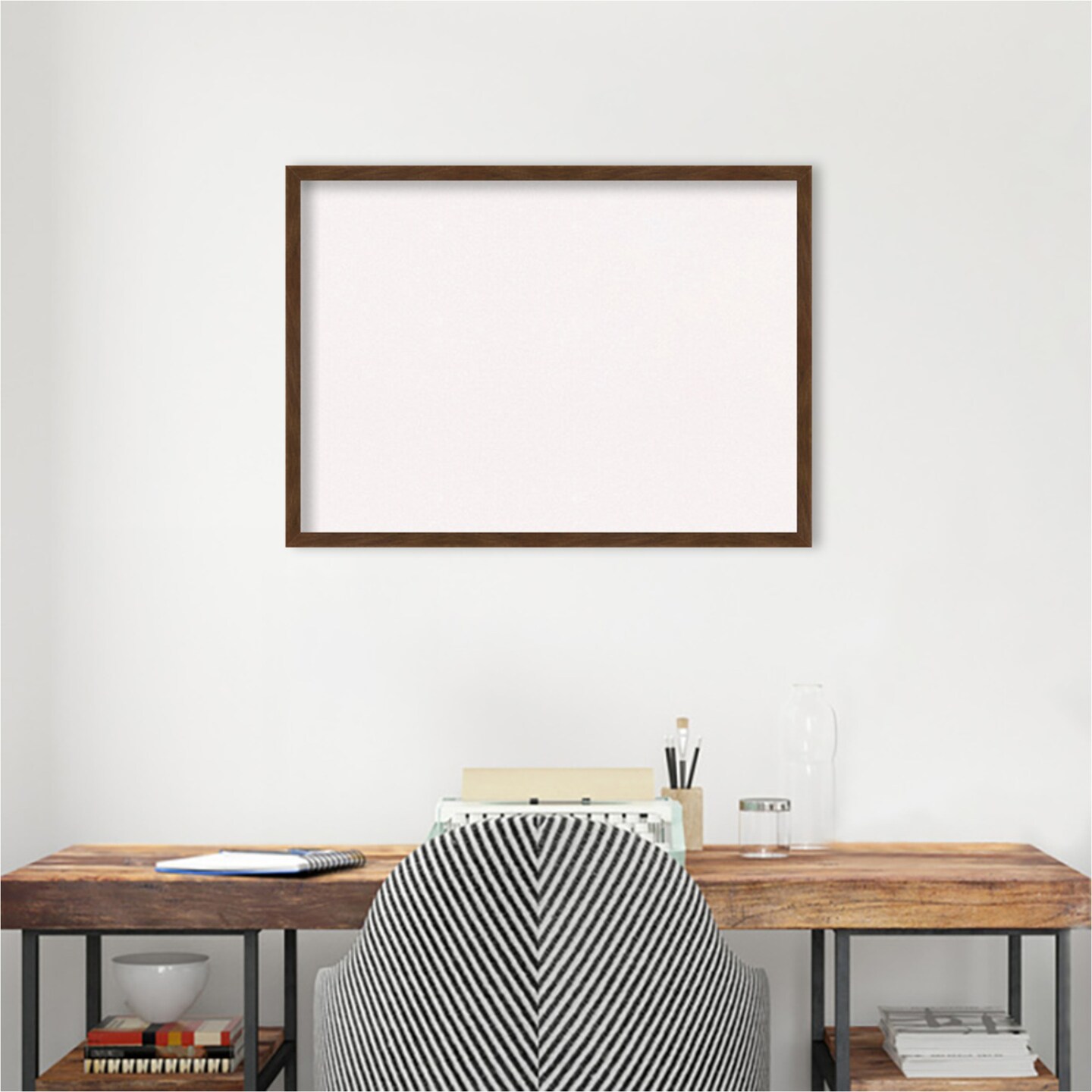 Carlisle Narrow Wood Framed Corkboard, White Cork
