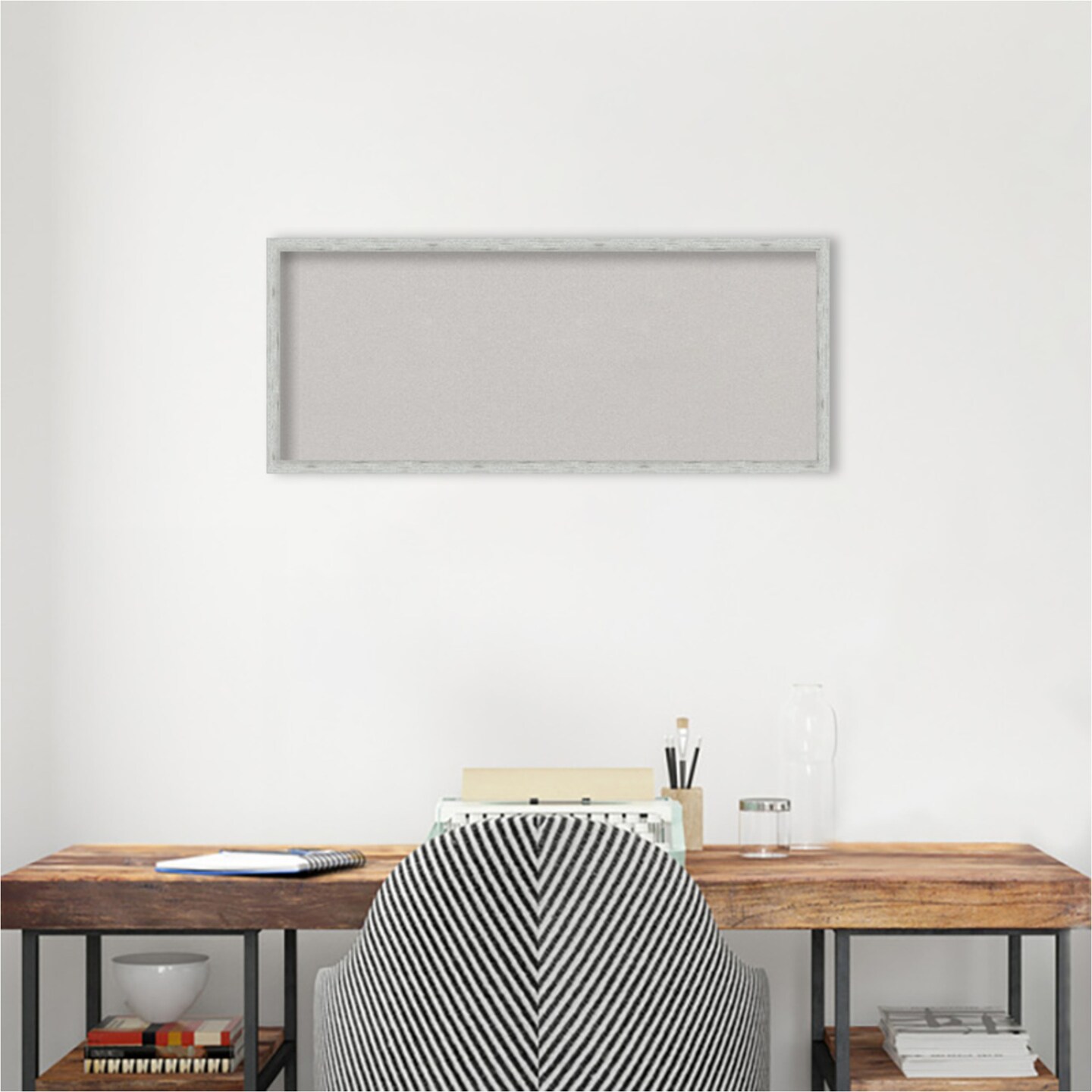 Imprint Wood Framed Corkboard, Grey Cork