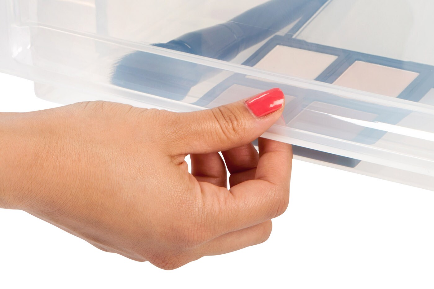 Plastic Clear Stackable Modular Shallow Storage Drawers Chest Box