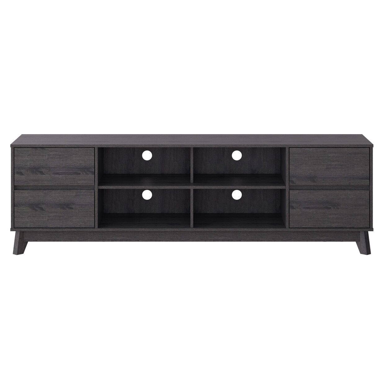 Corliving Hollywood Wood Grain Tv Stand With Drawers For Tvs Up To 85&#x22;