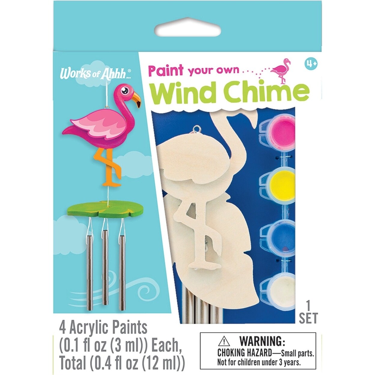 MasterPieces Flamingo Wind Chime Wood Craft and Paint Kit