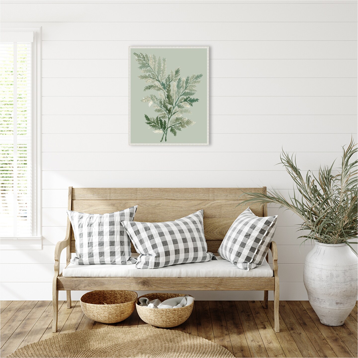 Tonal Green Ferns I by Elizabeth Medley Framed Canvas Wall Art