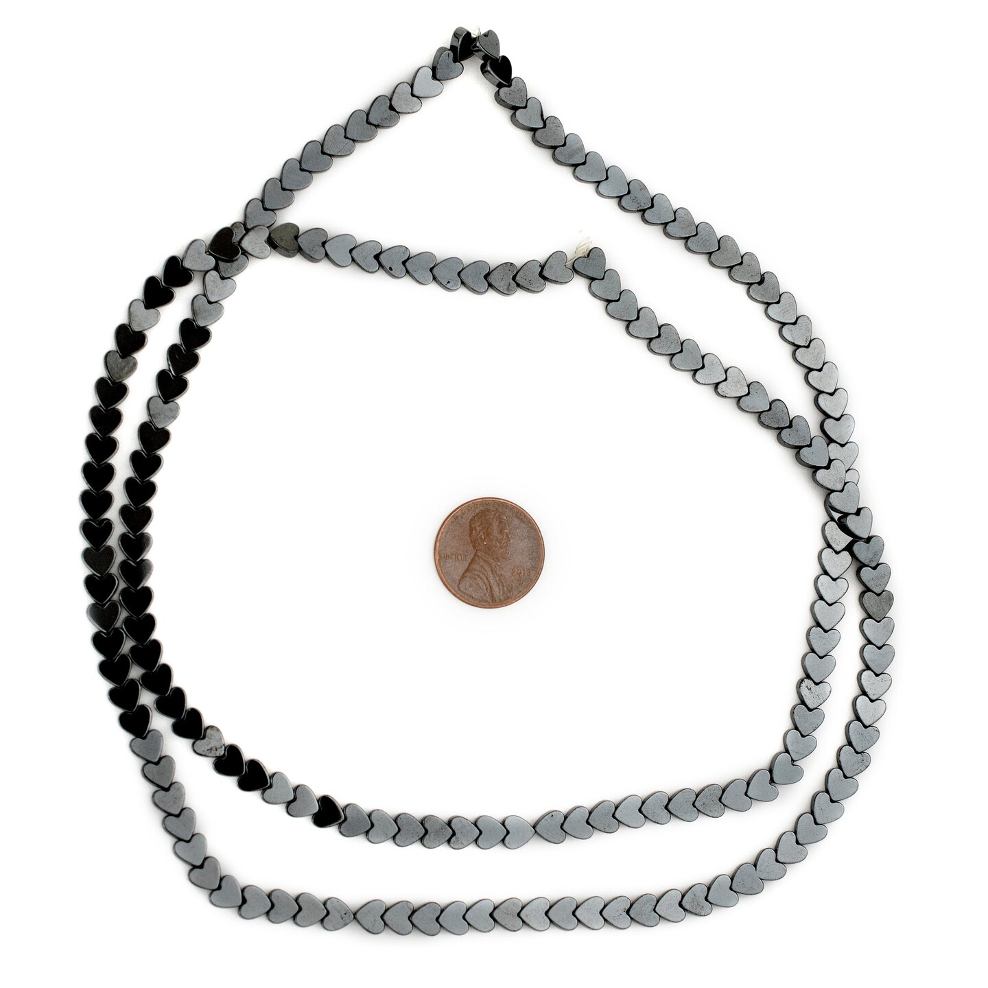 TheBeadChest Heart-Shaped Non-Magnetic Hematite Beads 5mm Grey Unusual Gemstone 16 Inch Strand