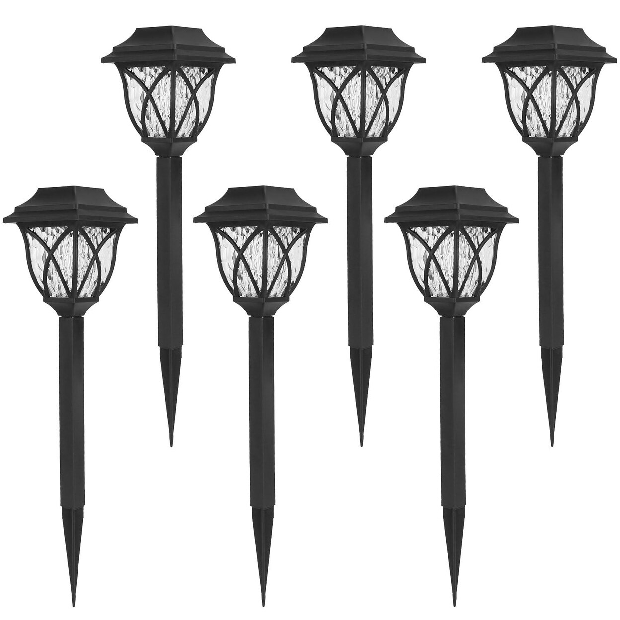 SKUSHOPS 6Pack Solar Powered Stake Light Outdoor Decorative Landscape Lamp IP45 Waterproof Auto On Off Outdoor Light for Pathway