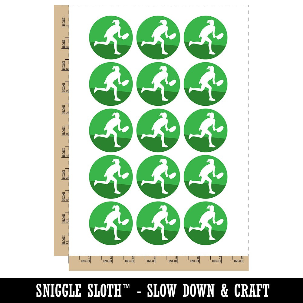 Woman Tennis Player Sports Temporary Tattoo Water Resistant Fake Body Art Set Collection (1 Sheet)