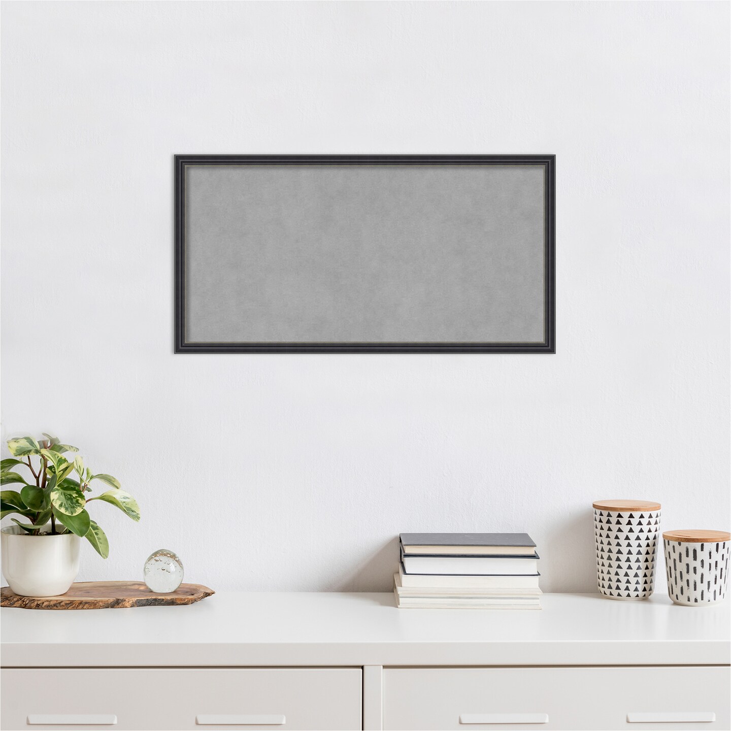 Stylish Black Narrow Wood Framed Magnetic Board