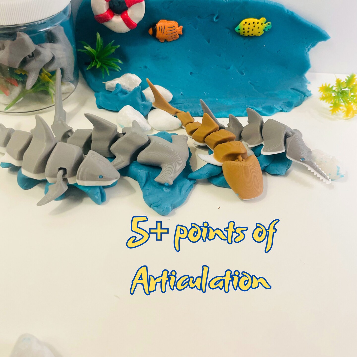 Shark Sensory Toy| Gift for Preschooler and Shark fans| Ocean Play Dough Jar| Shark Fidget product 3