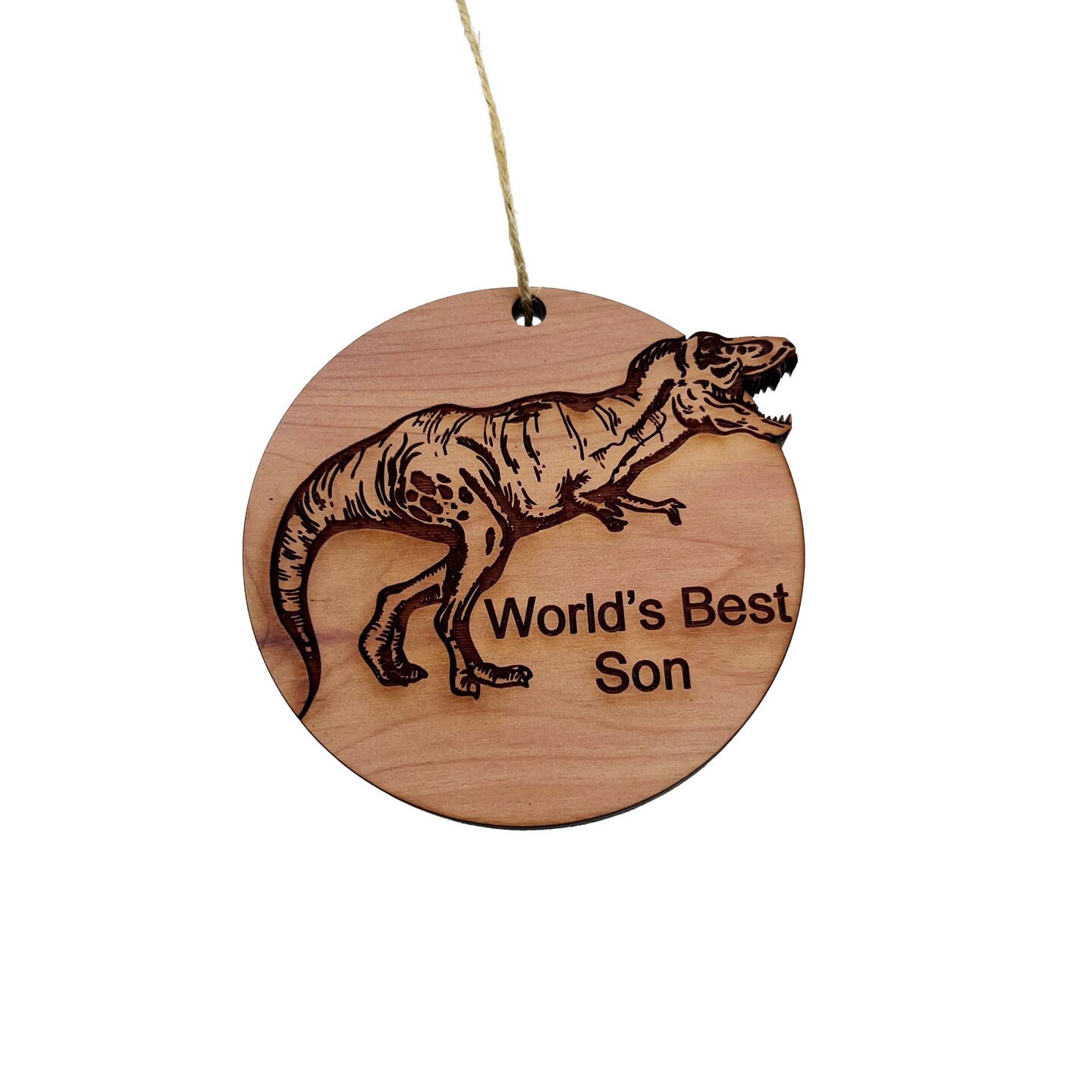 TRex Dinosaur - Cedar Ornament TRex Dinosaur - Cedar Ornament