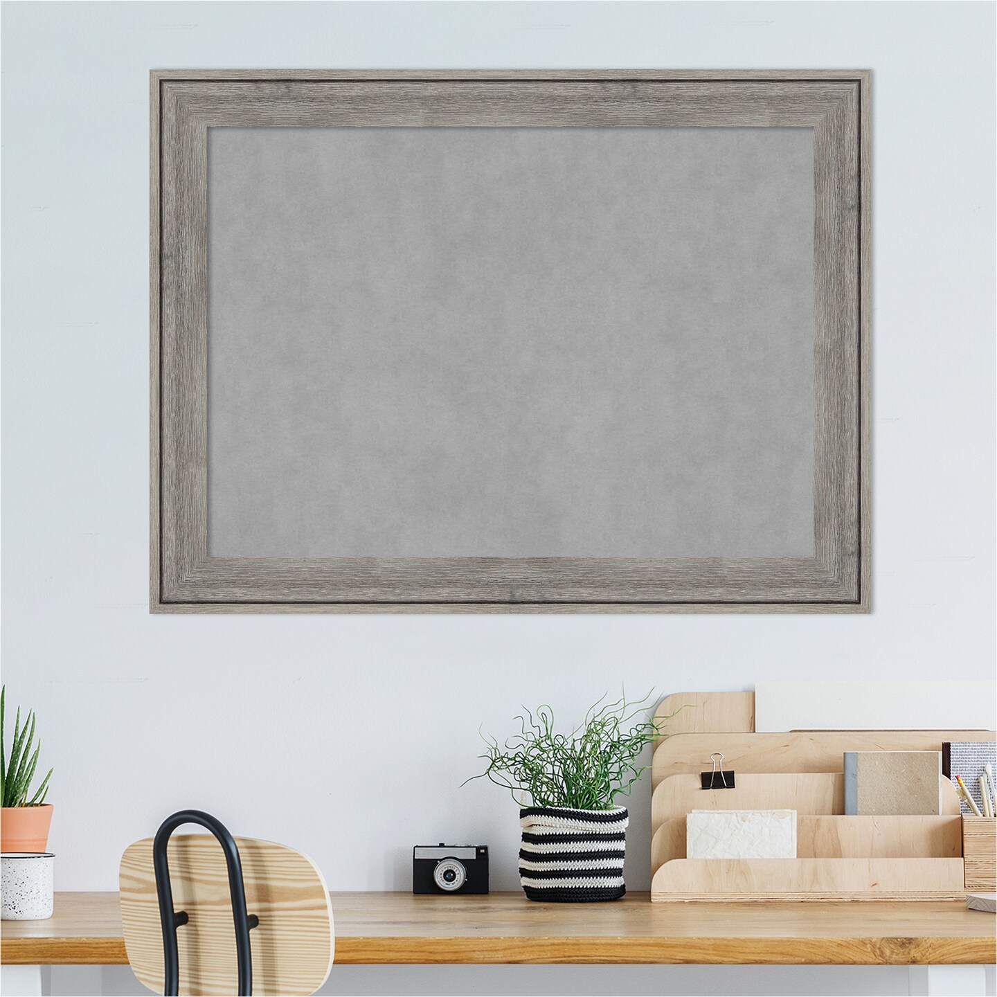 Regis Barnwood Grey Wood Framed Magnetic Board