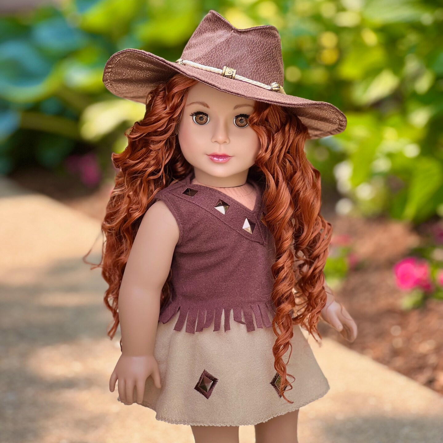 18 Inch Doll Western Outfit – Pants, Top, Boots, Cowgirl Hat For American Girl Doll